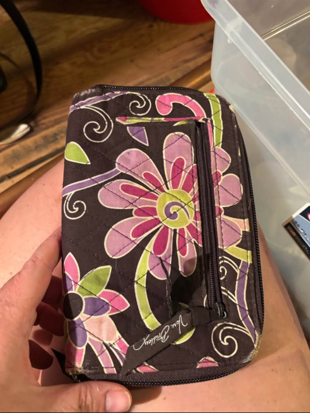 Vera Bradley Floral Quilted Wristlet Wallet - Purple, Pink & Green